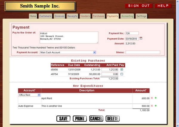 Payment Screen Shot